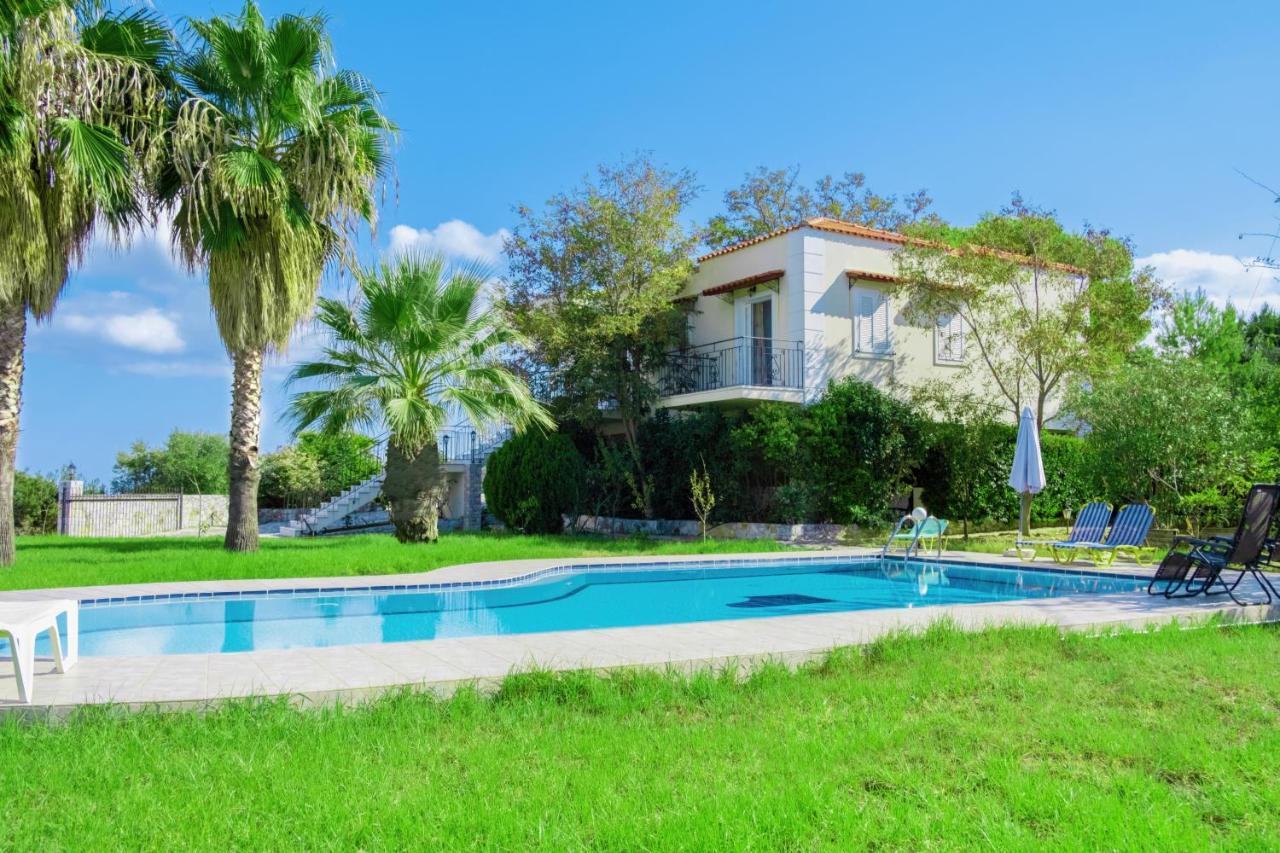Villa Afroditi In Chania Near Airport With Private Pool, Free Wi-Fi, Souda Bay Views, Garden Oasis Kounoupidhianá Exterior foto