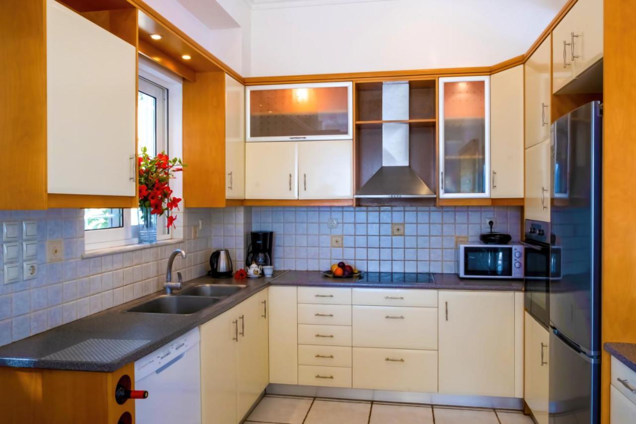 Villa Afroditi In Chania Near Airport With Private Pool, Free Wi-Fi, Souda Bay Views, Garden Oasis Kounoupidhianá Exterior foto