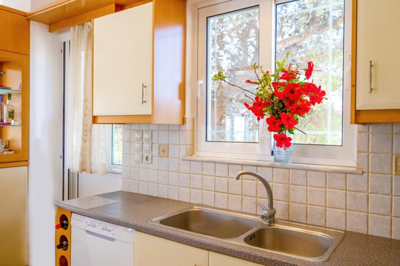 Villa Afroditi In Chania Near Airport With Private Pool, Free Wi-Fi, Souda Bay Views, Garden Oasis Kounoupidhianá Exterior foto