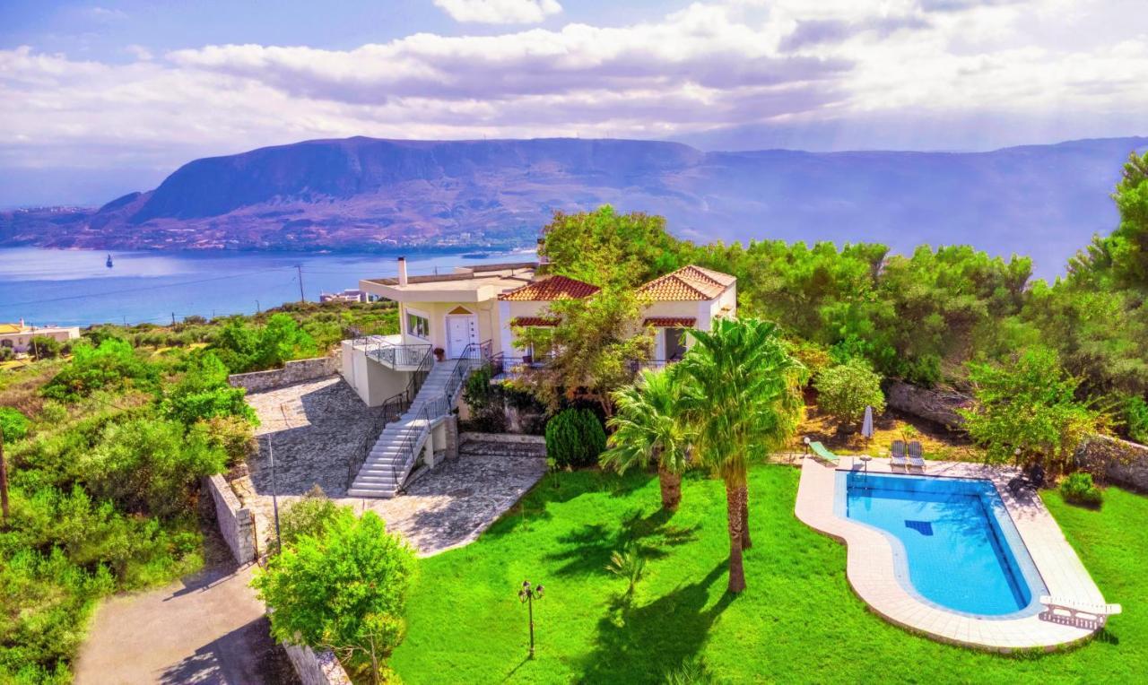 Villa Afroditi In Chania Near Airport With Private Pool, Free Wi-Fi, Souda Bay Views, Garden Oasis Kounoupidhianá Exterior foto